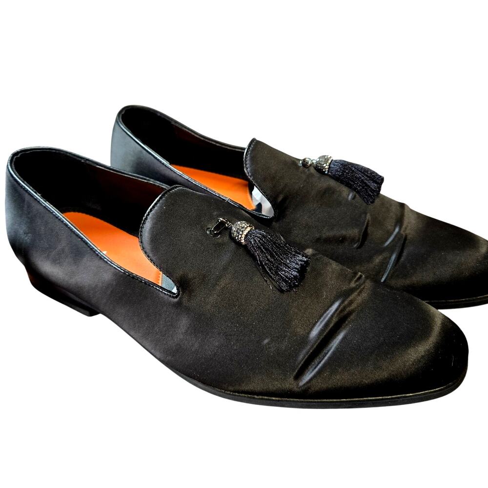 Tallia 13 Men's Black Tassel Dress Shoe Loafer Slip on Causaul